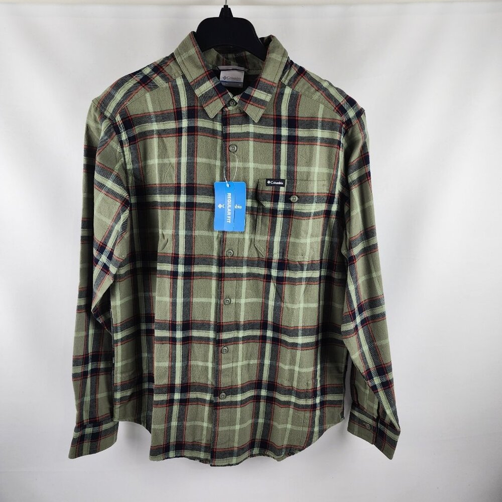 Columbia Shirt Mens Medium Multi Red Rapids Plaid L/S Button Up NWT